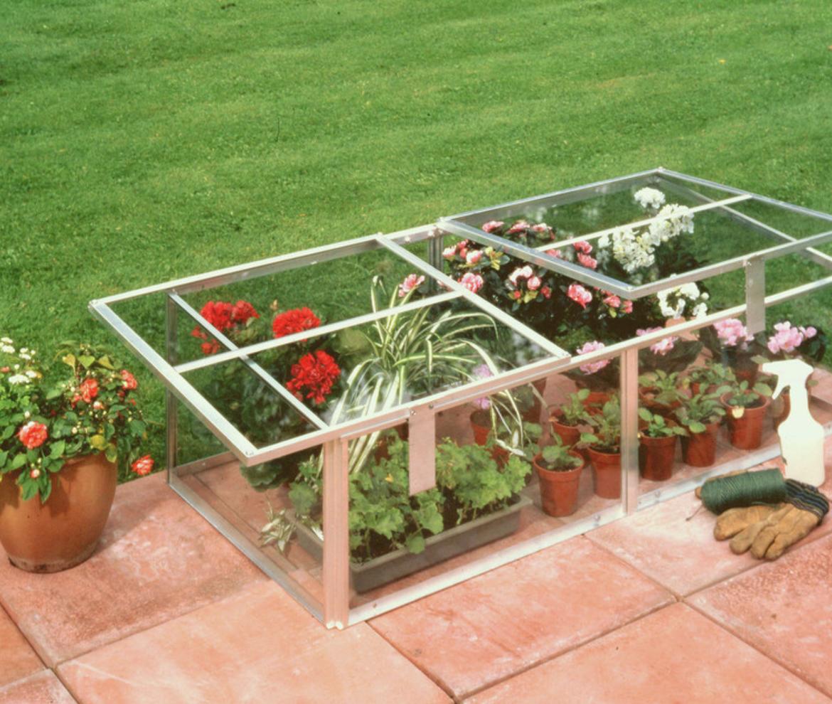 Silver Aluminium Cold Frame 1.2m x 0.6m - Halls Traditional & Qube Greenhouses