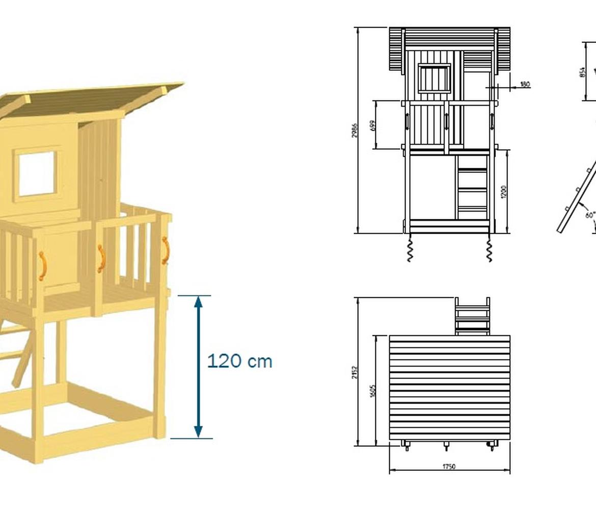 Beach Hut Play Tower - Jungle Gym Towers