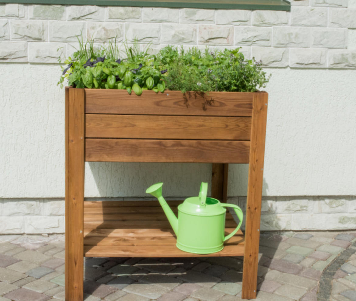 EKJU 4 Section Raised Vegetable Bed & Bottom Shelf - Planters