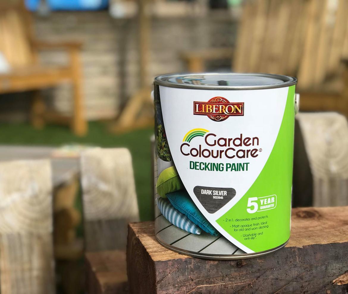 Liberon ‘Dark Silver’ Garden ColourCare Decking Paint 2.5L  - Paints & Oils