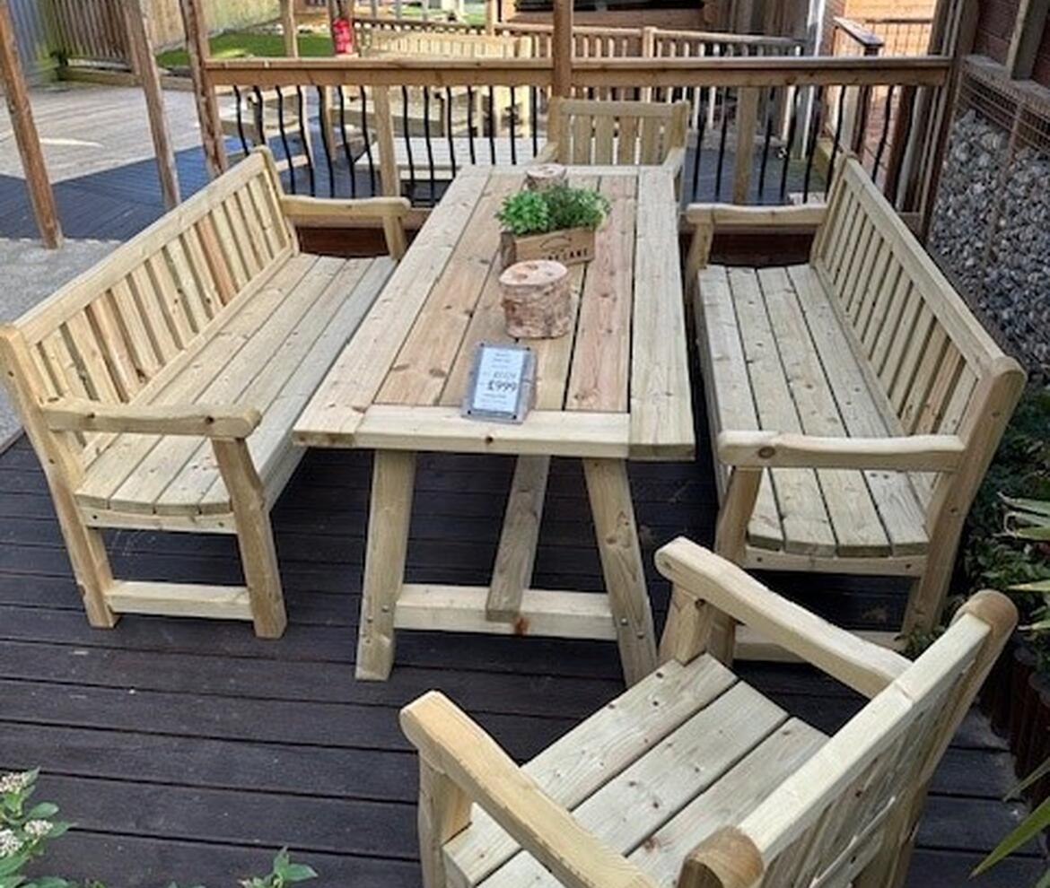 Massive Rectangular Dining Set - Garden Picnic Tables