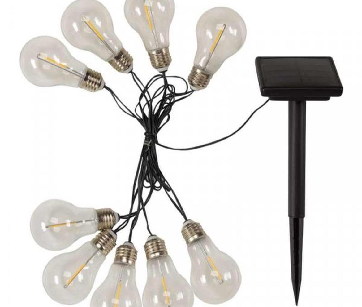 Eureka Retro Light Bulb String - Solar Powered Lights
