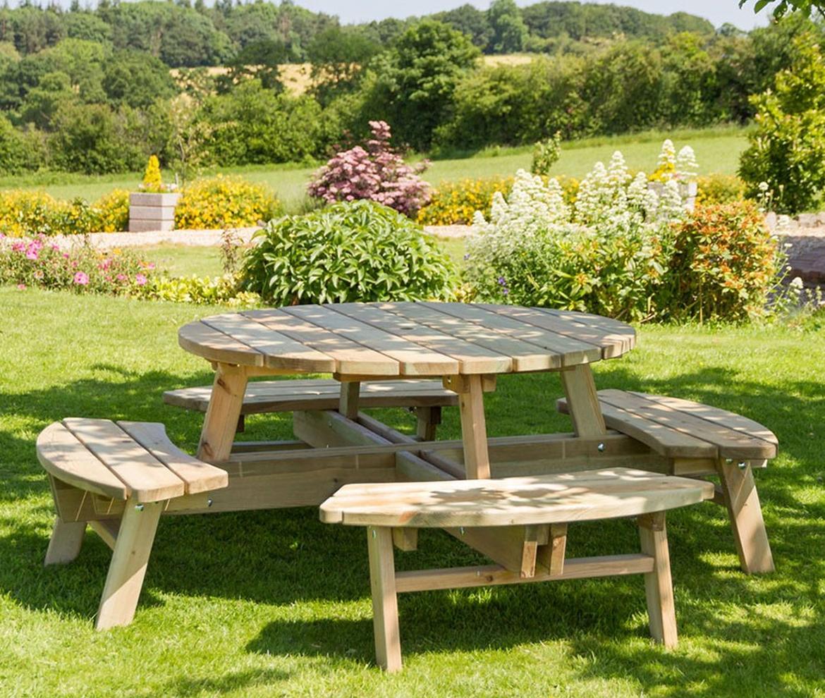 Highland 8 Seater Picnic Table Woodstoc Outside Made Better Highland 8 Seater Picnic Table, 8 Seater Round Picnic Table