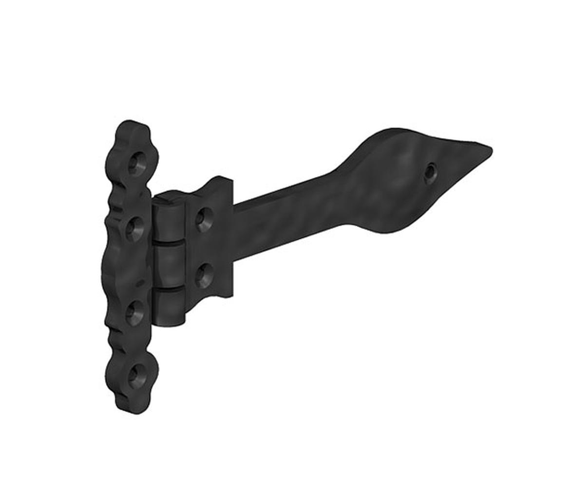 Ornamental Tee Hinges Epoxy Black 150mm - Gate Hardware