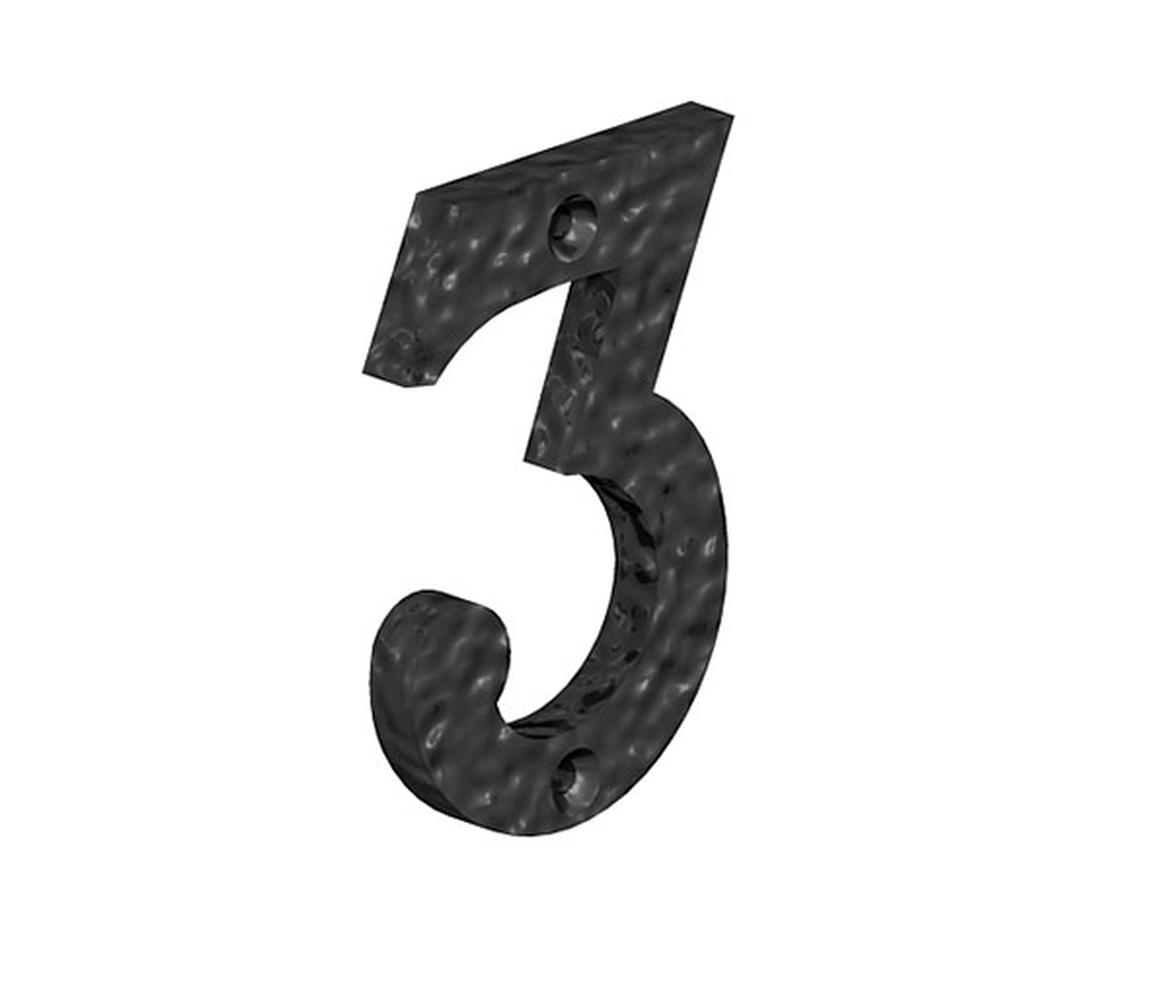 Ornamental Epoxy Black Three Numeral  - Gate Hardware