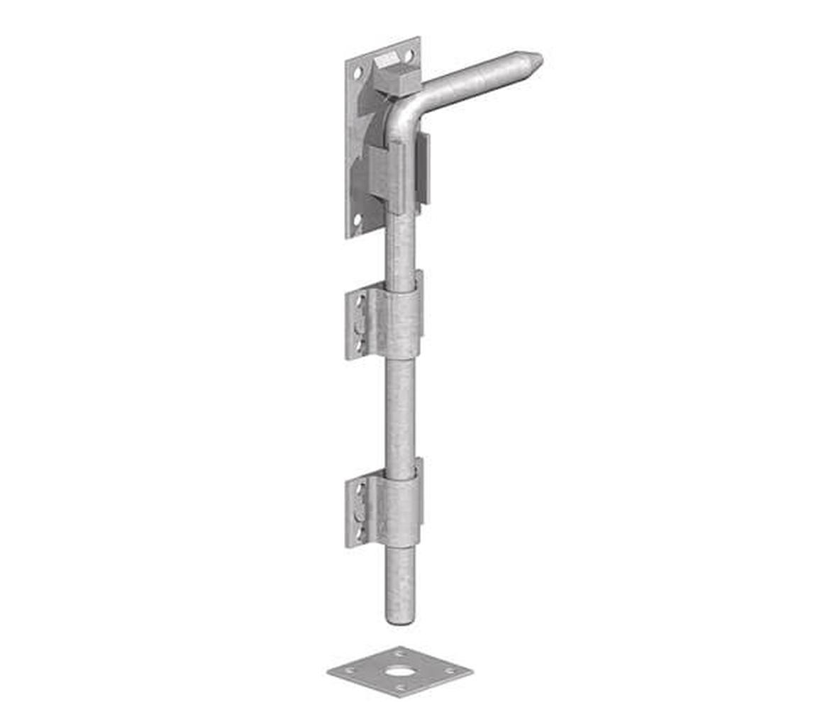 Galvanised Garage Door Bolt 450mm - Gate Hardware