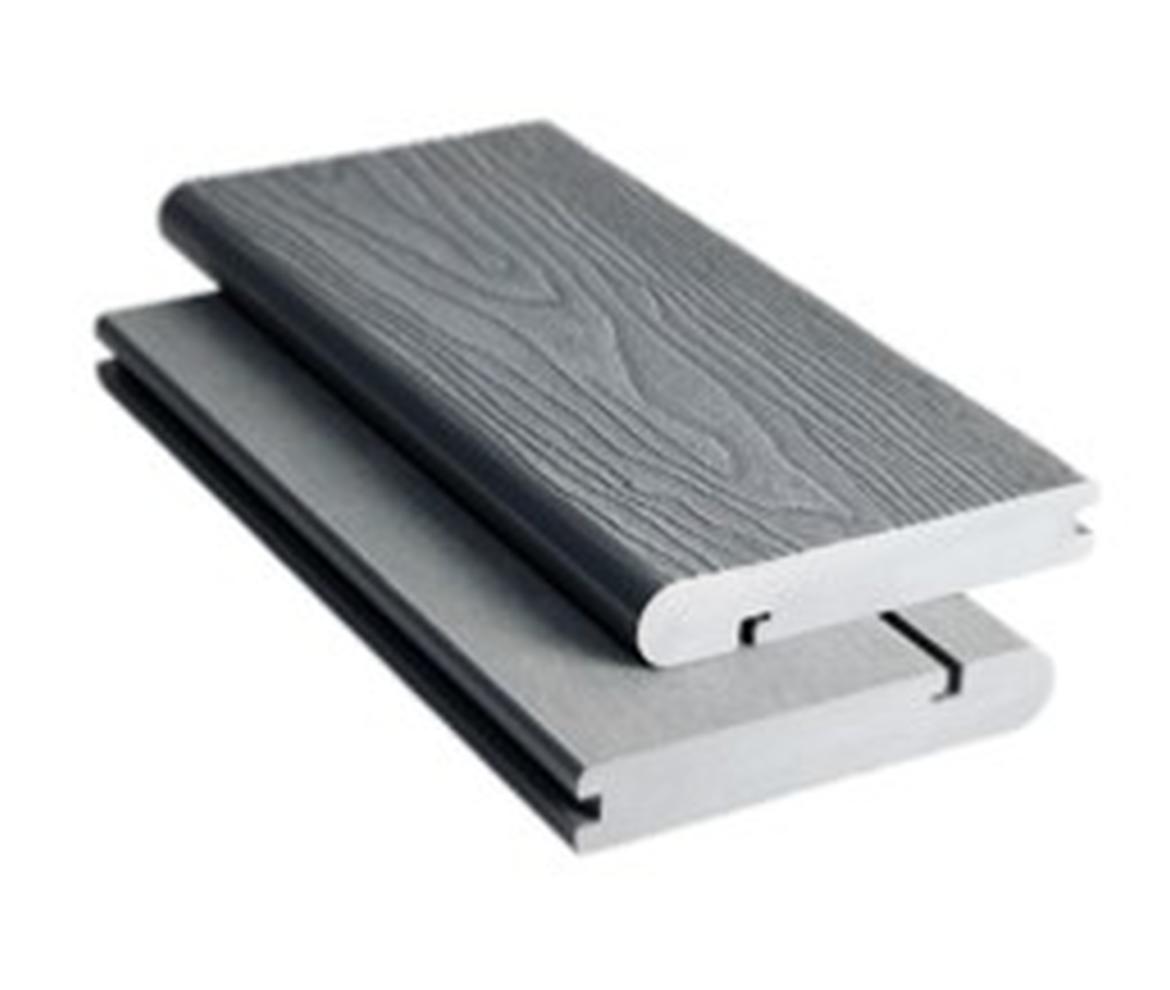 Composite Woodgrain Bullnosed Solid Board - WoodStoc Composite Decking