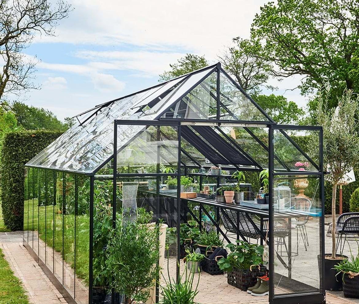 Halls ‘qube’ 8ft x 16ft Greenhouse  - Halls Traditional & Qube Greenhouses