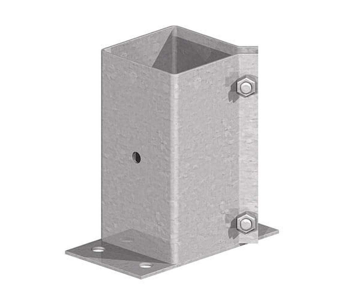 Flush Fit Galvanised Boltdown 100mm x 100mm - Post Supports