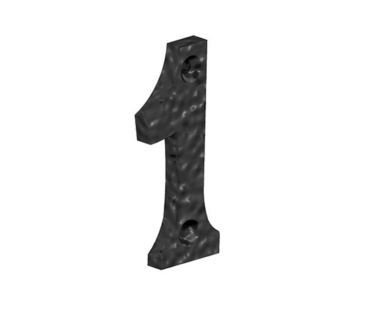 Ornamental Epoxy Black One Numeral  - Gate Hardware