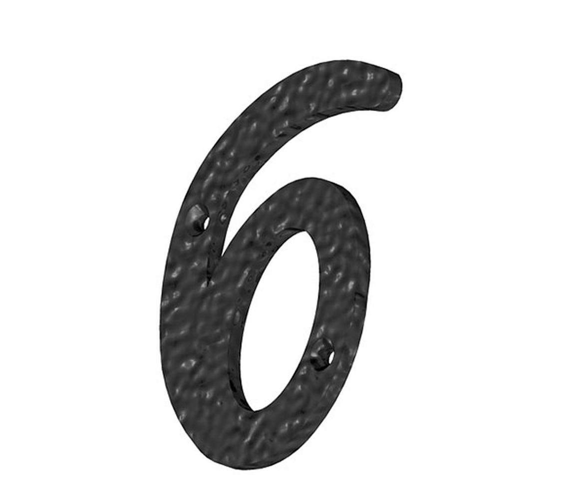 Ornamental Epoxy Black Six Numeral  - Gate Hardware