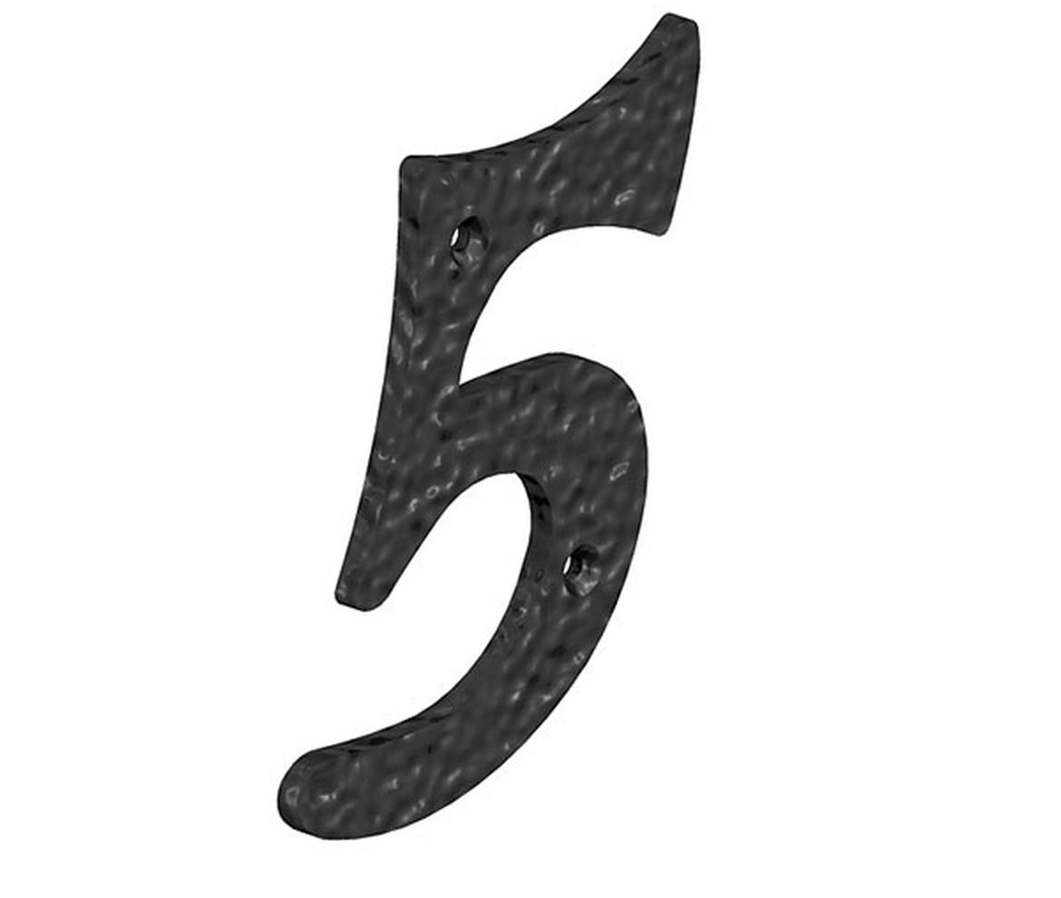 Ornamental Epoxy Black Five Numeral  - Gate Hardware