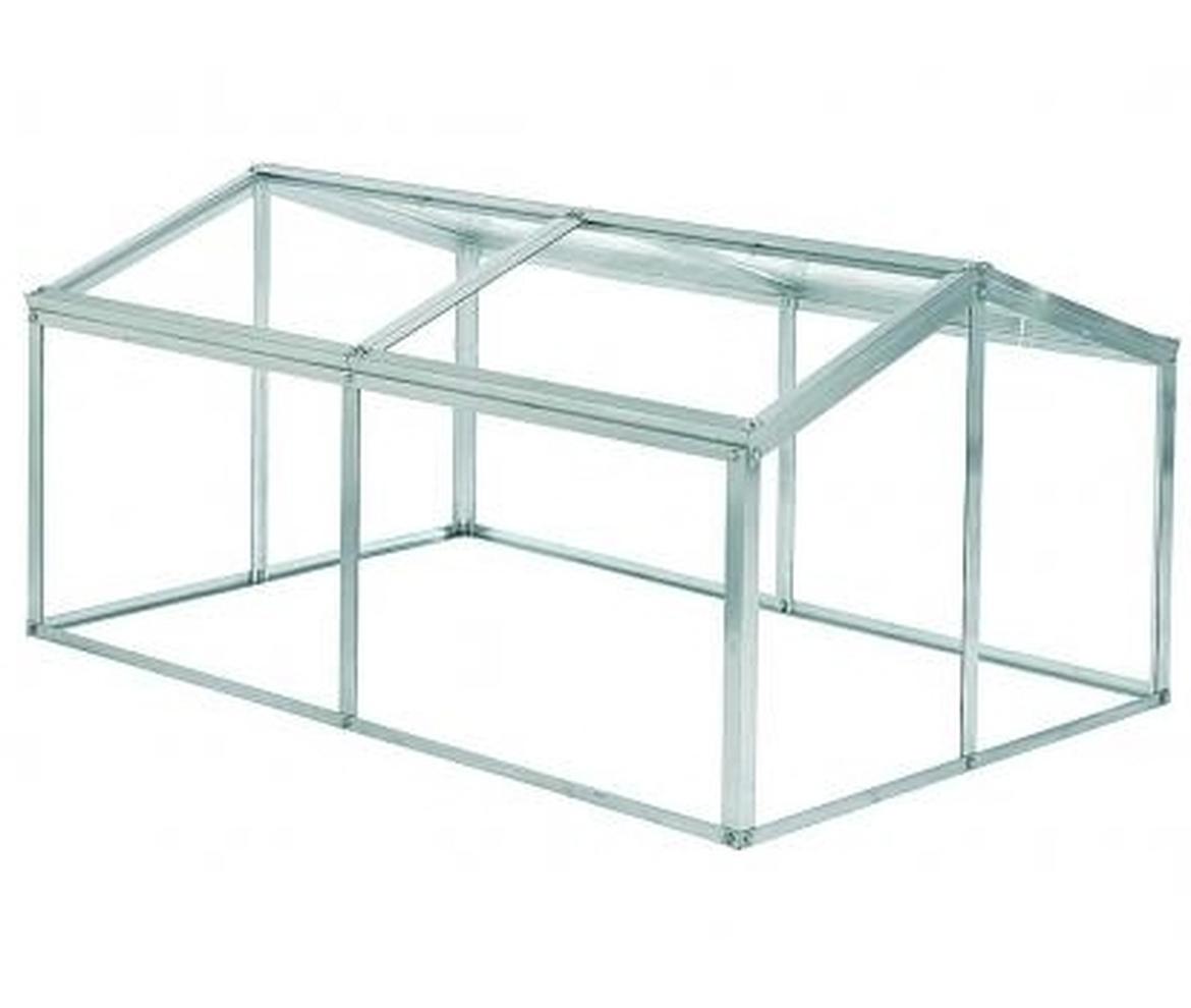 Silver Aluminium Jumbo Cold Frame 1.2m x 0.8m - Halls Traditional & Qube Greenhouses