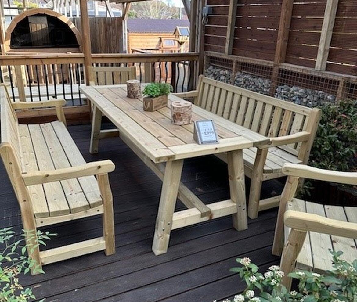 Massive Rectangular Dining Set - Garden Picnic Tables