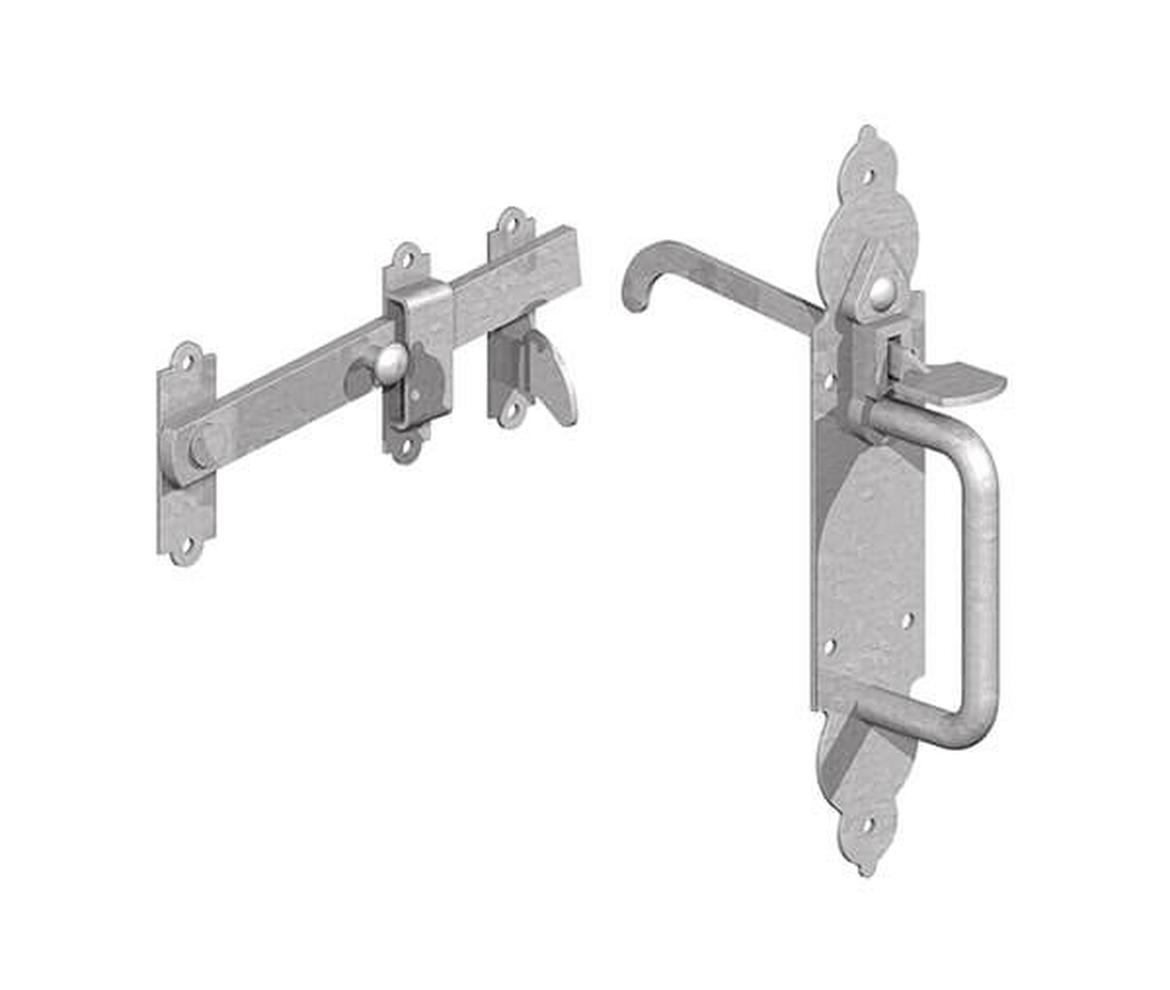 Galvanised Gothic Suffolk Latch - Gate Hardware