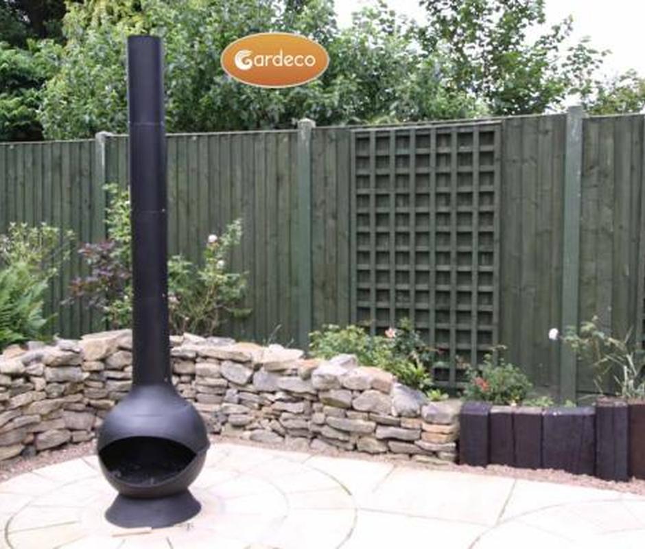 Kaska Modern Steel Chimenea - Fire Pits, Chimineas & Braziers