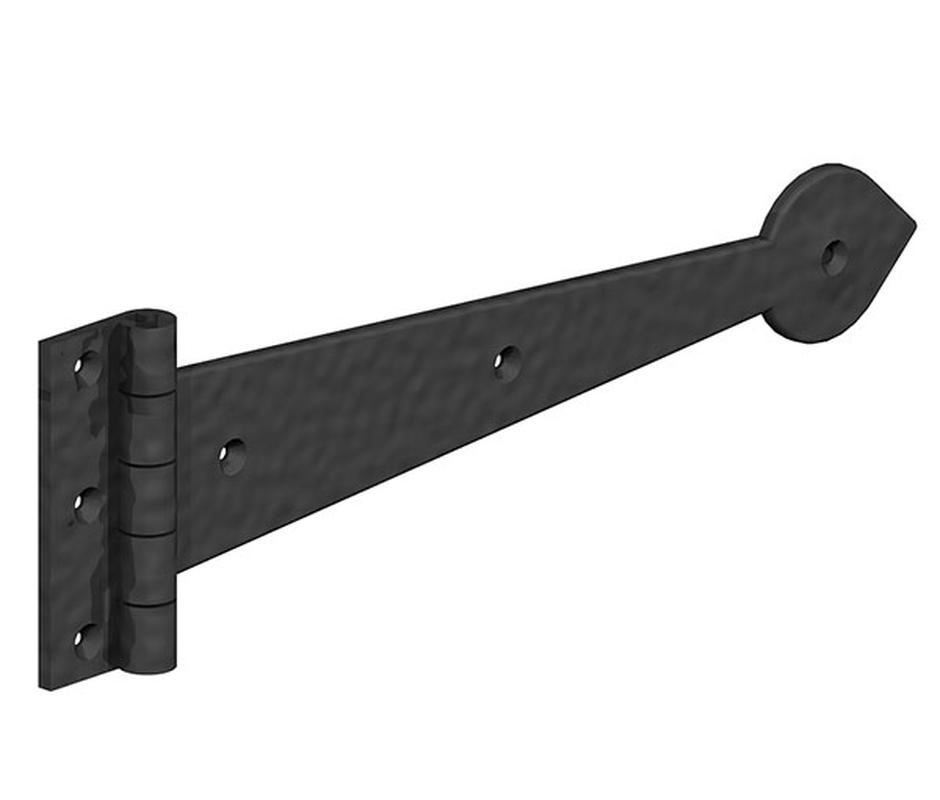 Epoxy Black Ornamental Heavy Duty Tee Hinges 300mm - Gate Hardware