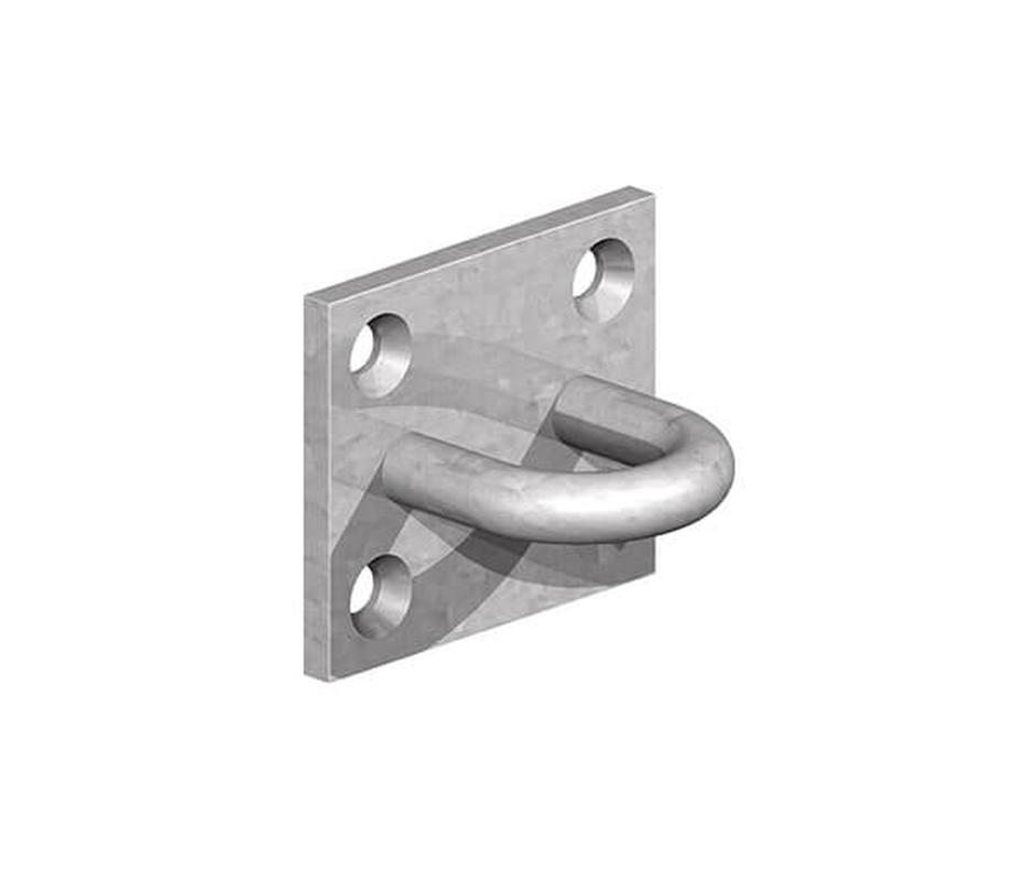 Galvanised Staple on Plate (Pack of 2) 50mm x 50mm - 