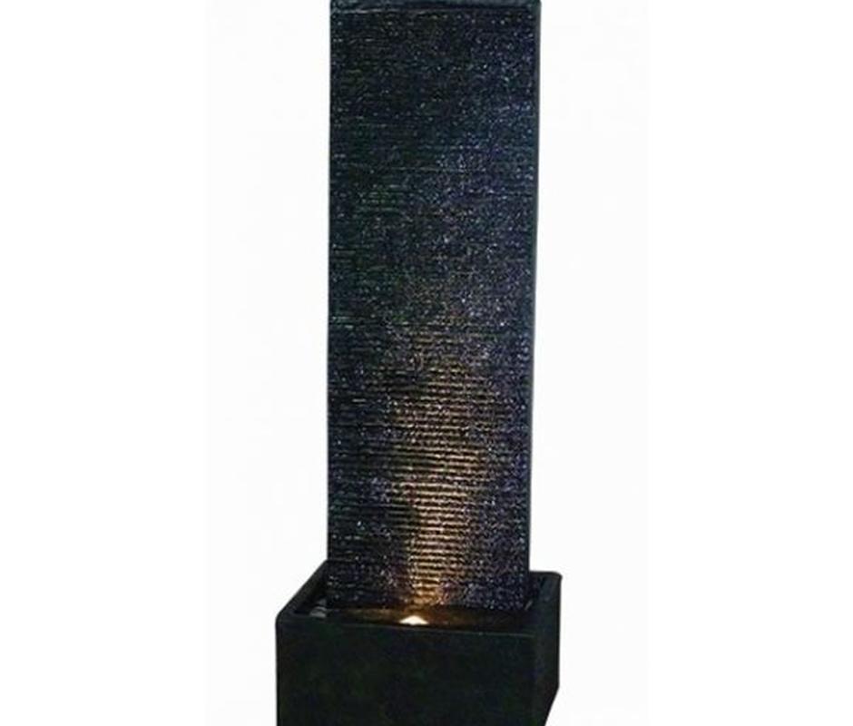 Black Ripple Sheet Lit Water Feature with LED Lights - 
