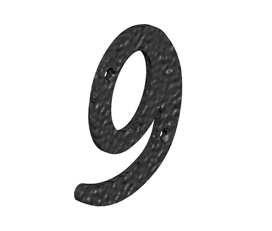 Ornamental Epoxy Black Nine Numeral  - Gate Hardware