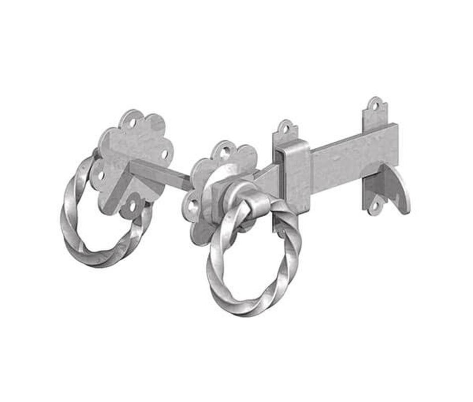 Galvanised Ring Gate Latch – Twisted 150mm - Gate Hardware