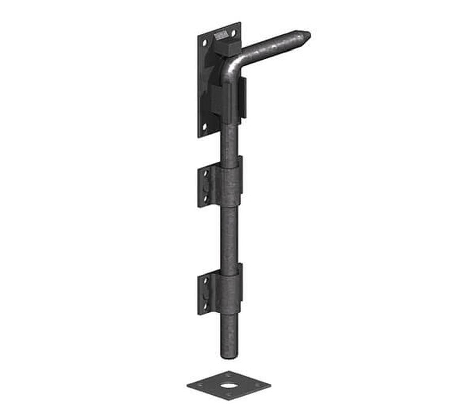 Epoxy Black Garage Door Bolt 300mm - Gate Hardware