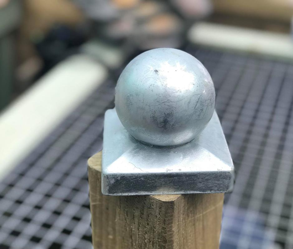 Galvanised Ball Cap 100mm - Post Caps