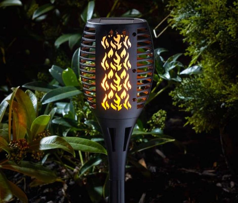 Solar Flaming Compact Torch - Solar Powered Lights