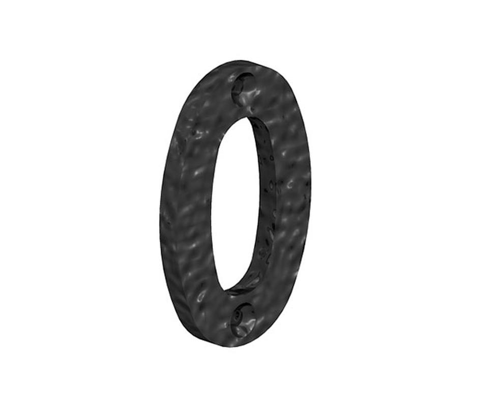 Ornamental Epoxy Black Zero Numeral  - Gate Hardware