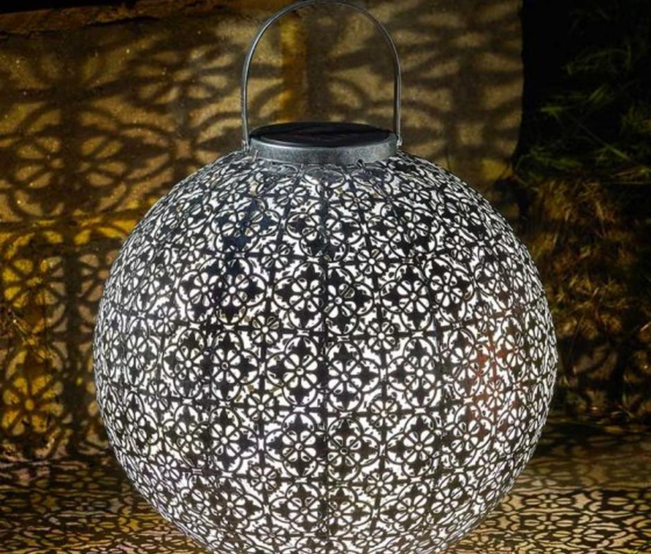 Jumbo Damasque Lantern - Solar Powered Lights