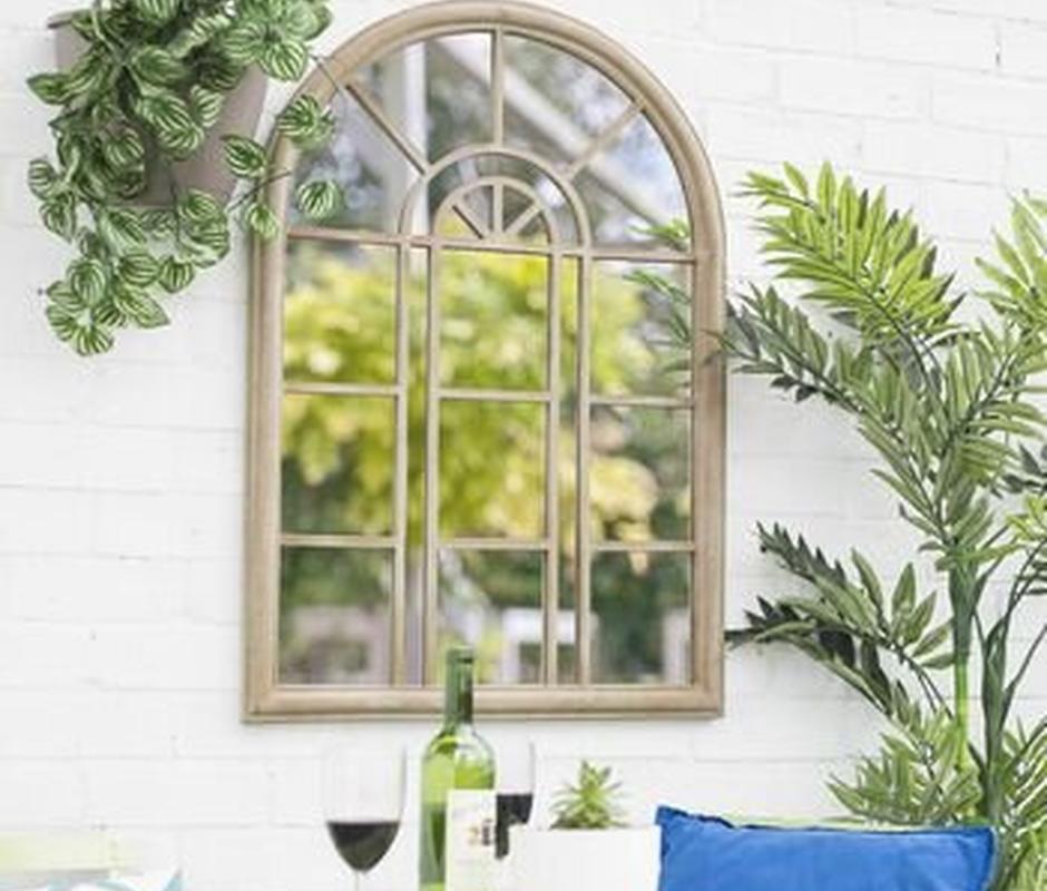Rounded arch garden mirror - 