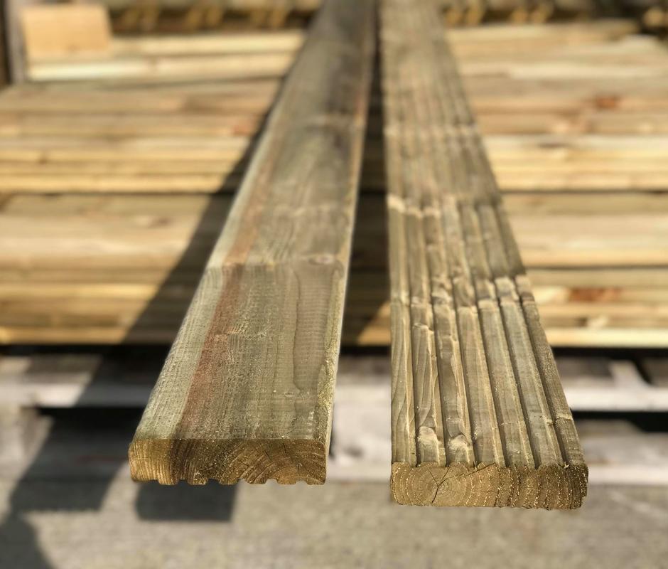 Home Grown Irish Timber Decking 120mm x 32mm - Timber Deck Boards