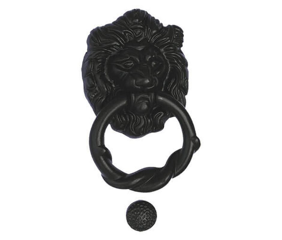 Epoxy Black Ornamental Lion Door Knocker 100mm - Gate Hardware