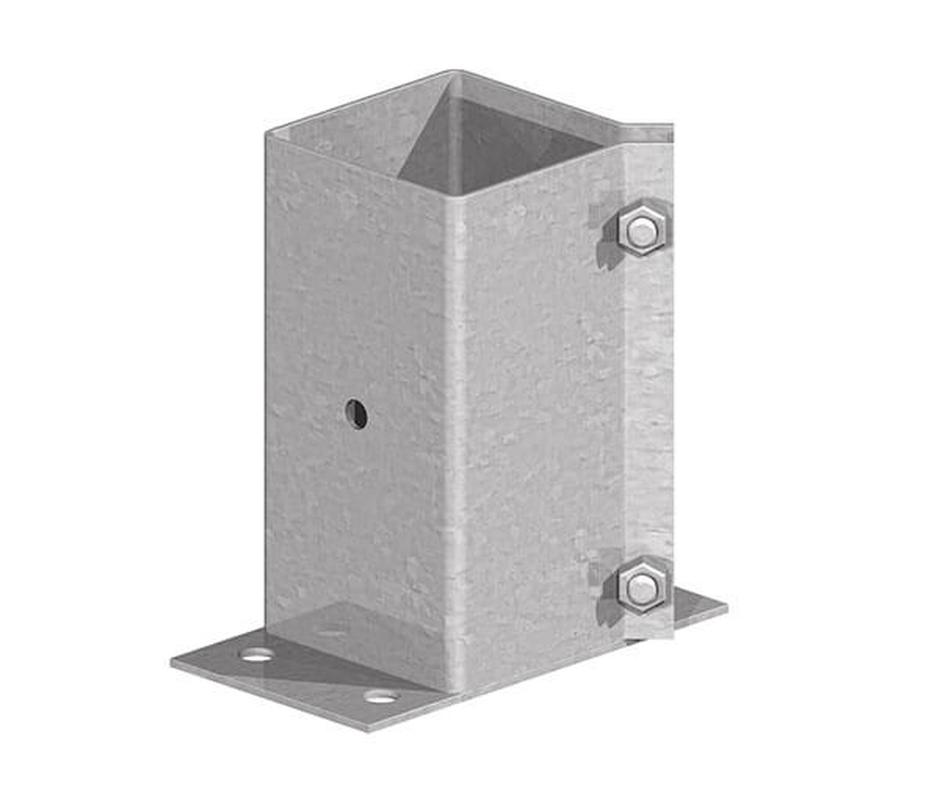 Flush Fit Galvanised Boltdown 100mm x 100mm - 