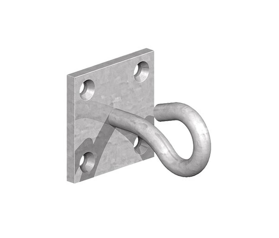 Galvanised Hooks on Plates (Pack of 2) 50mm x 50mm - Gate Hardware