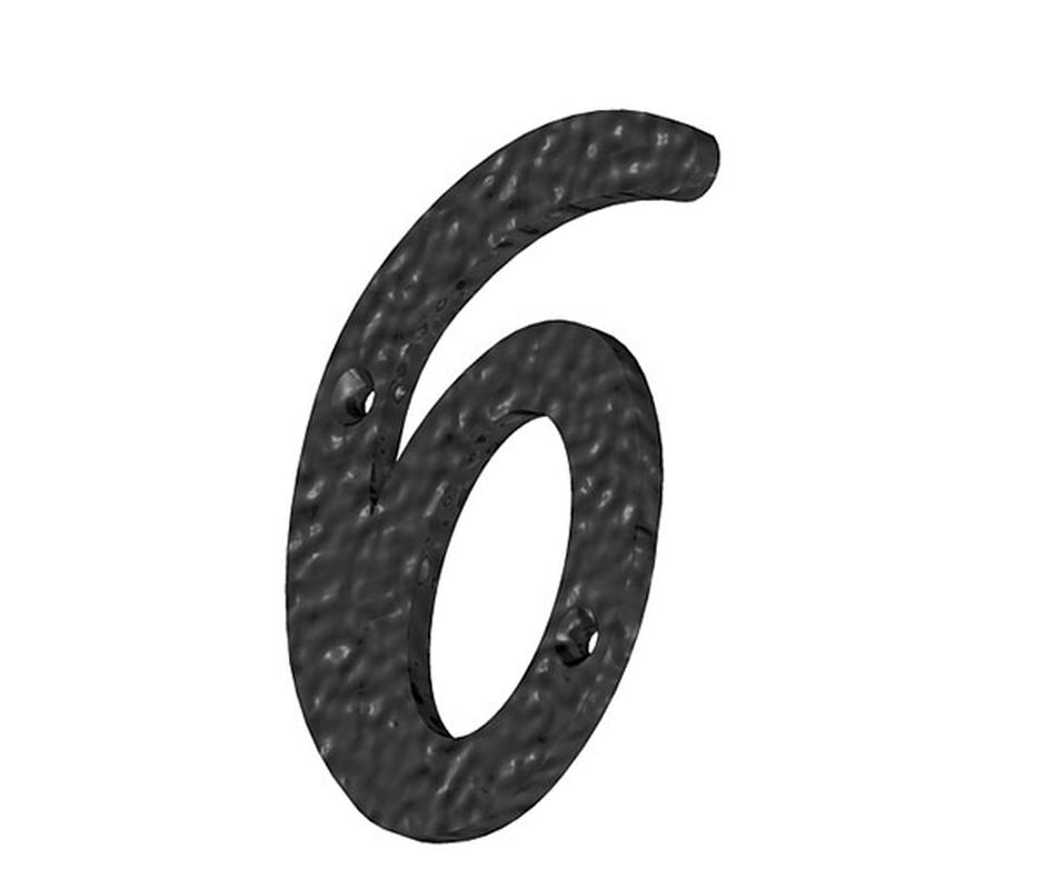 Ornamental Epoxy Black Six Numeral  - 