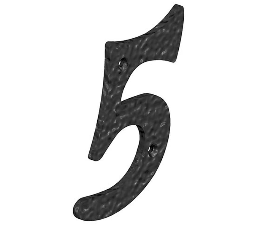 Ornamental Epoxy Black Five Numeral  - 