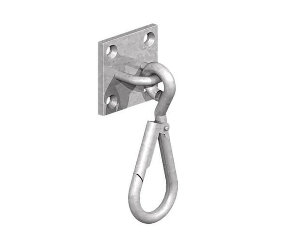 Galvanised Bucket Clip on Plate 50mm x 50mm - Gate Hardware