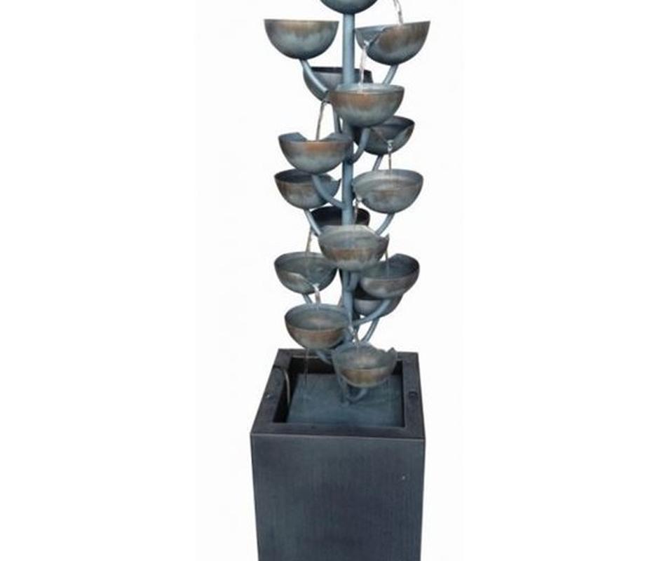  Modena Zinc Metal Cascading Cups Water Feature - 