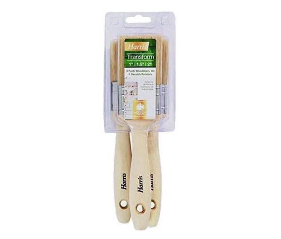 3 Pack of Woodstain, Oil & Varnish Brushes - 