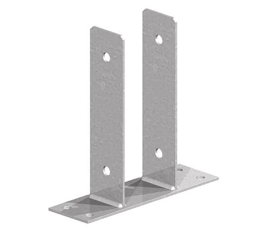 Galvanised U–Shape Bolt–down 75mm - Post Supports
