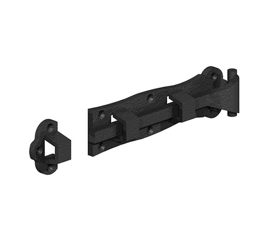 Epoxy Black Ornamental Straight Door Bolt 150mm - 